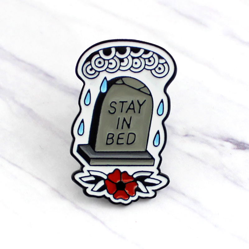 Simple Style Tombstone Alloy Enamel Unisex Brooches display picture 1