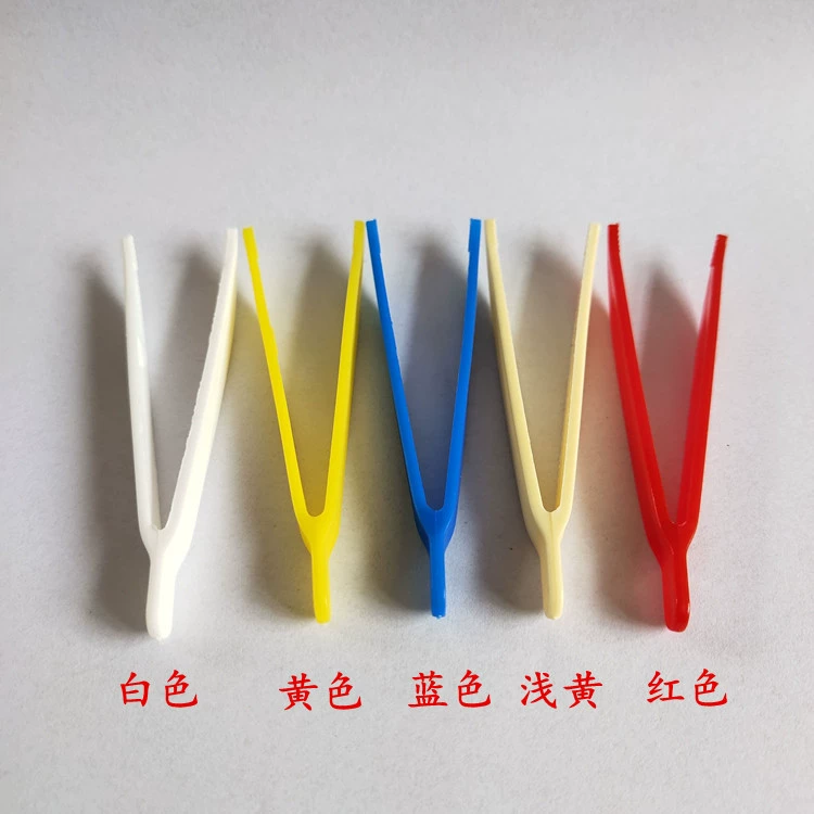 Одноразовые пластиковые пинцеты в наличии оптом, детские игрушки, ручной работы, DIY, маленькие пластиковые пинцеты, разноцветные угловые пинцеты