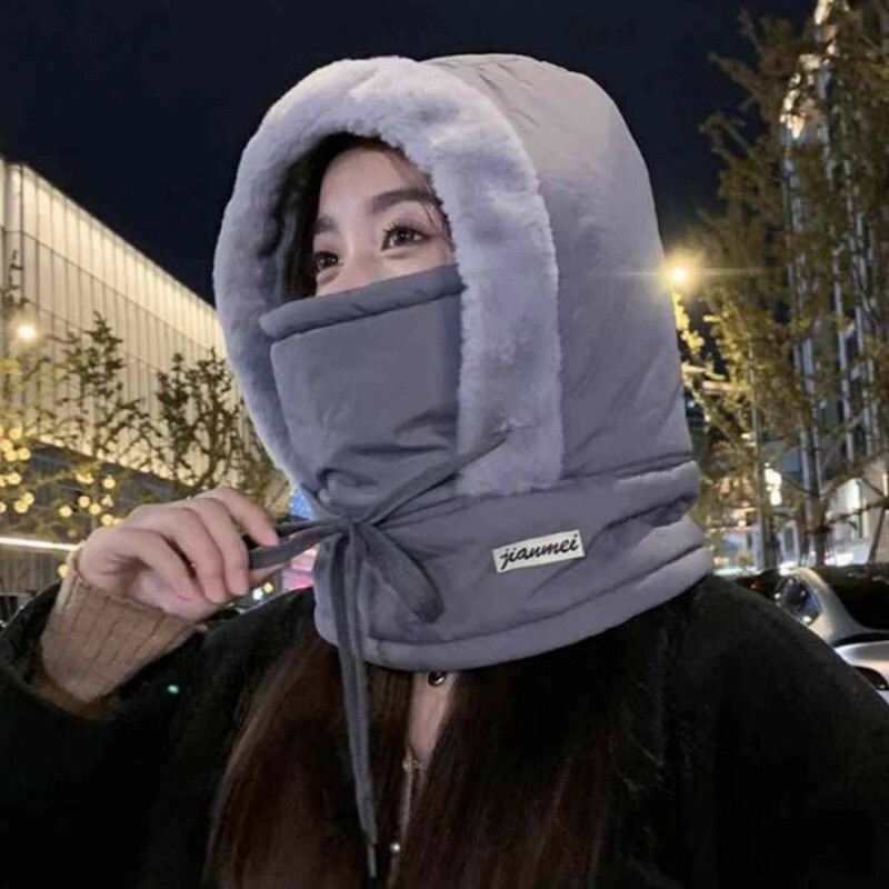 雷锋帽加绒加厚护耳防寒面罩围脖一体滑雪防风骑行现货冬季帽新款|undefined