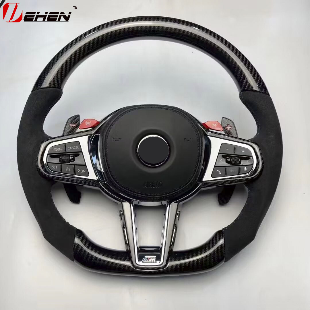 Applicable to BMW G20 G22 G80 G87 M2 M3 M4 old modified new CS real carbon fiber steering wheel assembly