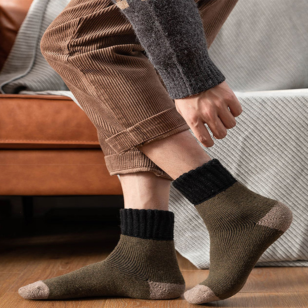 Thickened Wool Socks - Army Green