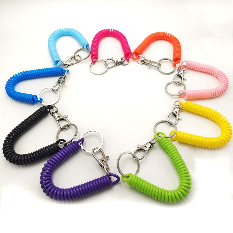 Spot plastic anti-lost telephone line Spring rope key chain bag mobile phone lanyard key chain color spring rope