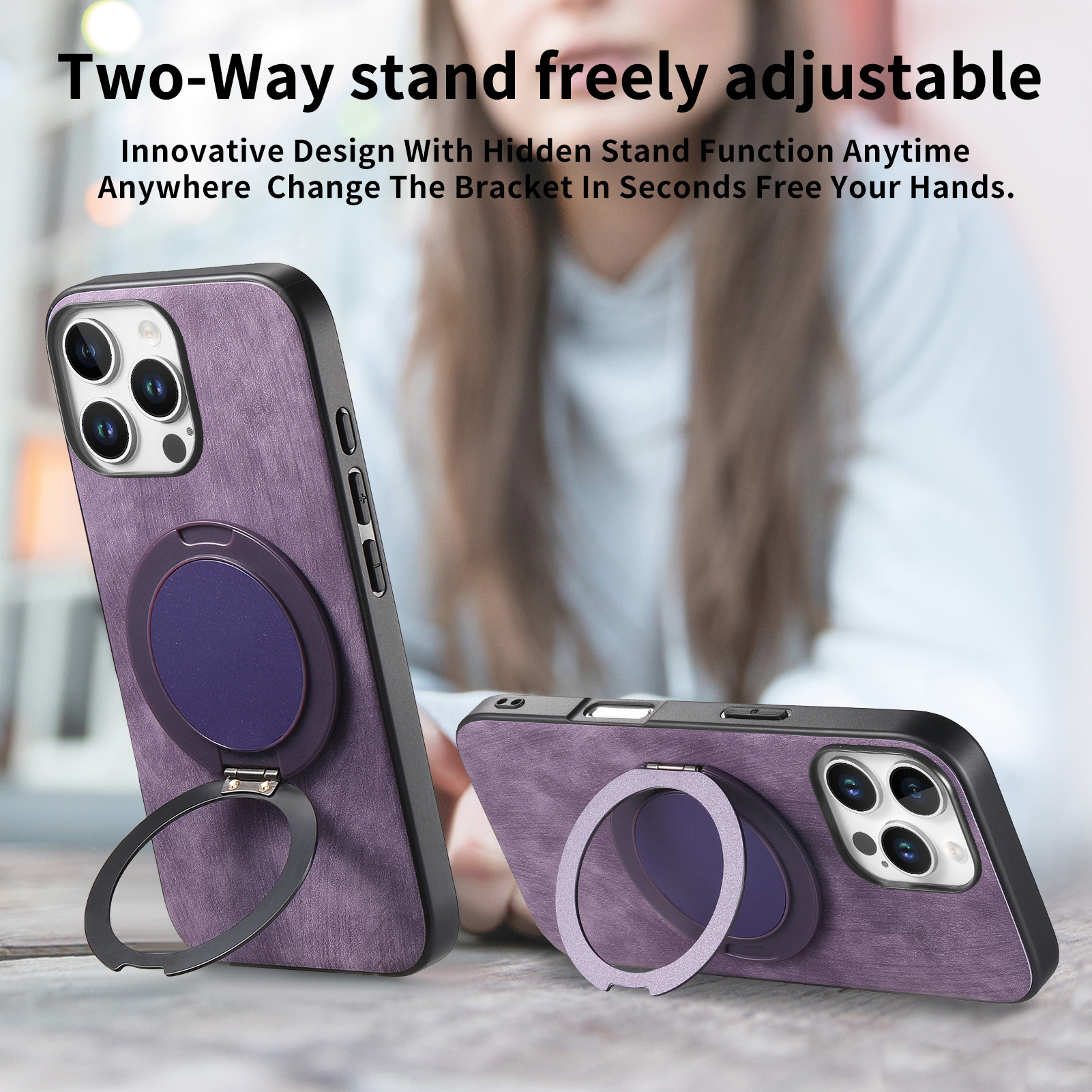 Magnetic Rotating Phone Case With 360 Pivot Stand For Smartphones_voghion.com