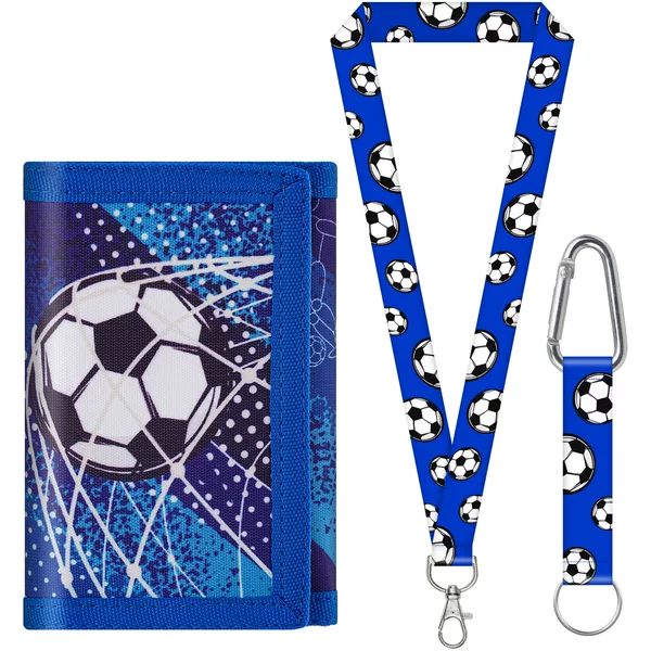 Amazon Cross-Border Best-Selling Football Print 70% off Wallet, Lanyard Wallet Coin Purse Card Holder, Youth Money