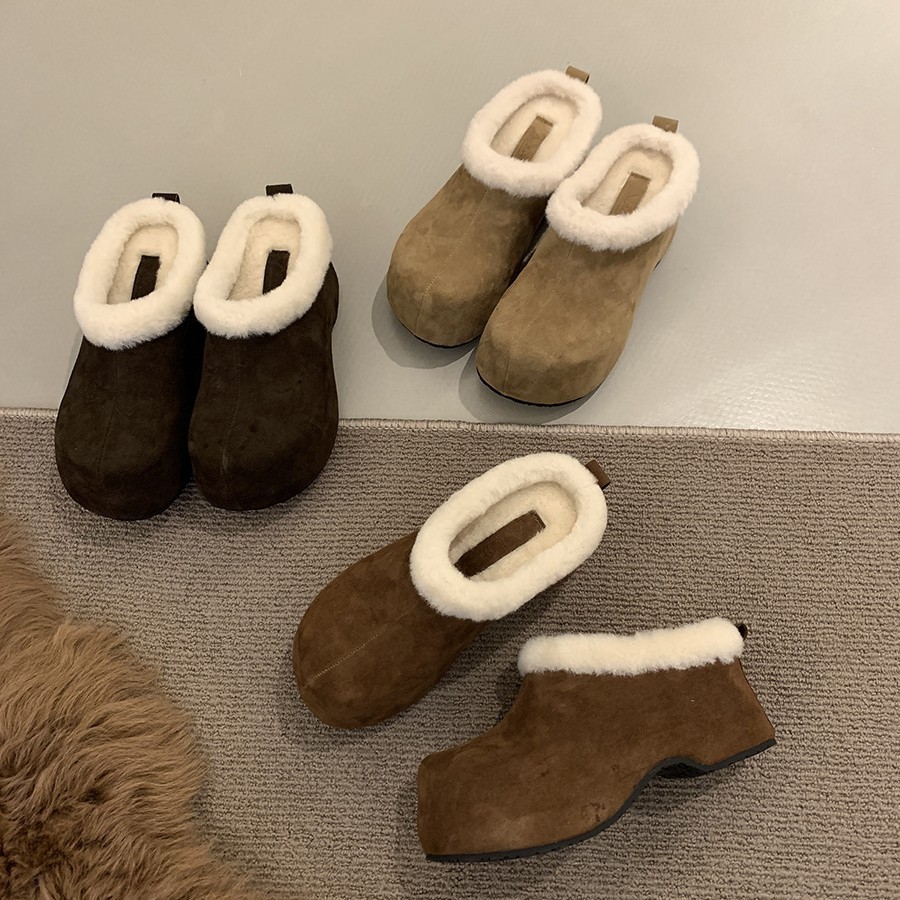 El hombre pequeño aumenta 6 cm en el interior de los zapatos birkenstock de cuero. las mujeres usan zapatos de algodón de otoño e invierno con terciopelo. retro Sen es un remolque de algodón baotou.