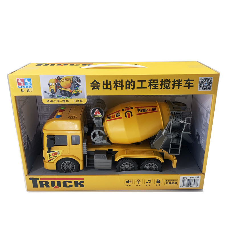 Linda historia contando la inercia del coche de juguete de los niños ingeniería de la música coche de bomberos policía coche mezclador camión vehículo todoterreno al por mayor