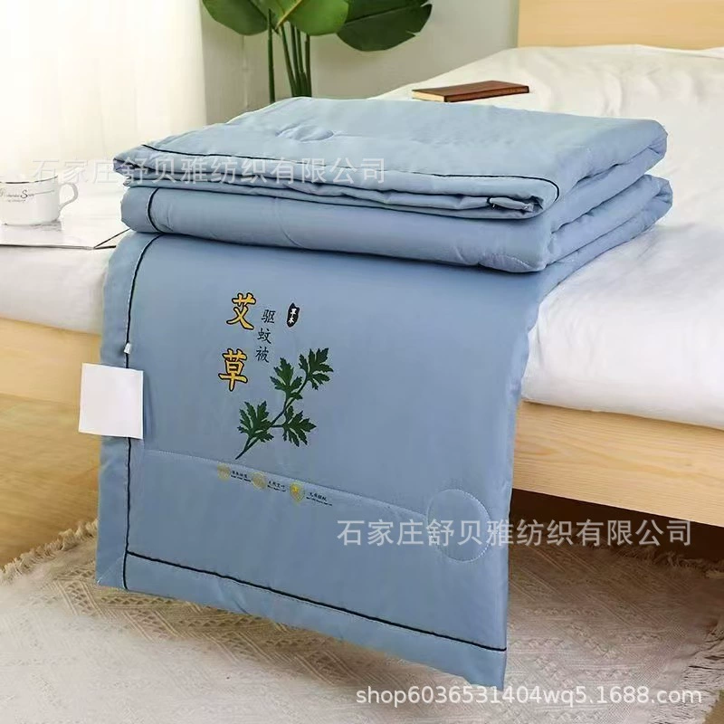 Оптовая продажа, летнее прохладное одеяло с защитой от комаров из полыни, мятное прохладное одеяло с кондиционером, студенческое общежитие, тонкое одеяло, можно стирать в машине, одно и двойное летнее одеяло