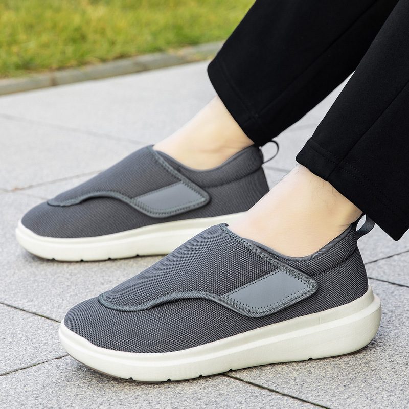 New Cross-Border Large Size 46 Walking Shoes for Men, Extra Wide and Spacious for Large Feet, Loose Fit for Elderly, Fitness Walking Slip-On Shoes