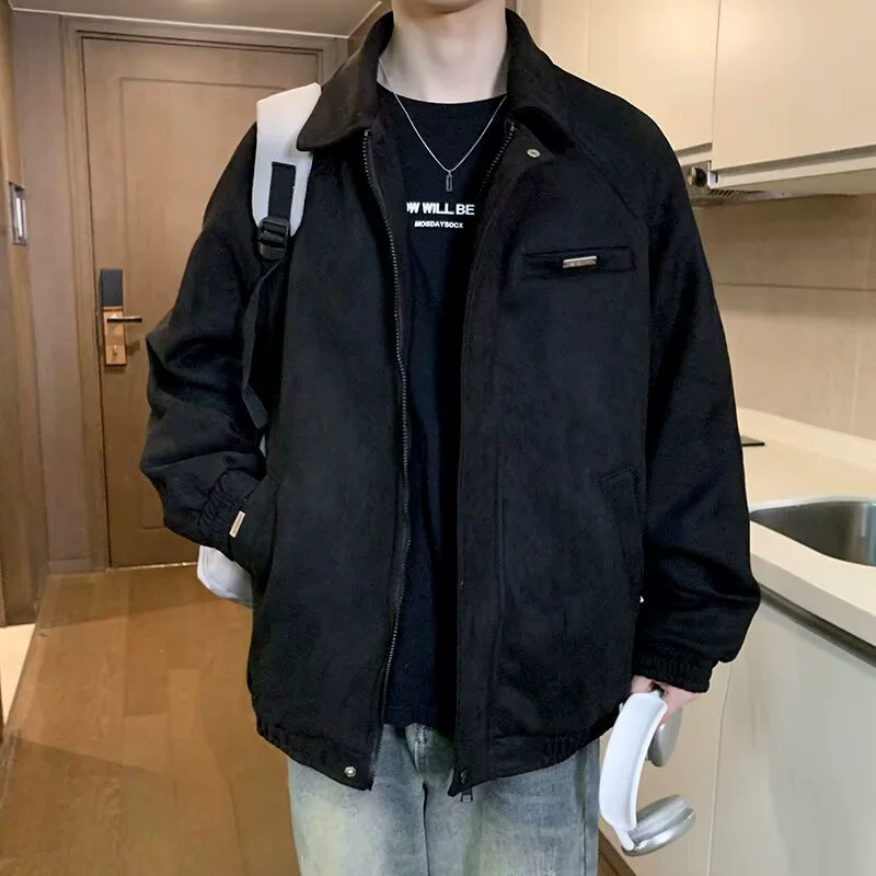 Velvet retro jacket, baseball uniform for leisure, high-quality style