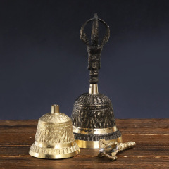 Copper Hand-crank Bell Vajra Bell Rattle Reminder Bell Secret Room Prop Manufacturer Wholesale