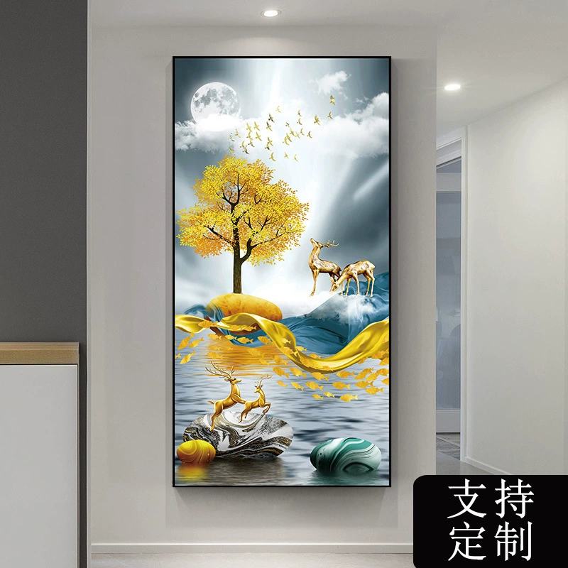 Self-adhesive modern three dimensional stickers on wall, light luxury style, 3D