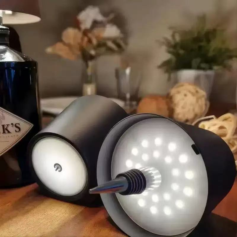 クロスボーダーポインテッド LED 充電式 3 色調光ワインボトルランプ充電式モダンシンプルな小型テーブルランプ雰囲気ランプ卸売|undefined