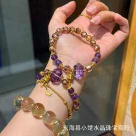 马年多宝紫琉璃配件手链项链配珠小提溜吊坠串珠子材料寺庙景区