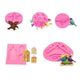 小鸟硅胶软糖模具蛋糕装饰工具糖果树脂粘土巧克力软糖纸杯蛋糕烘