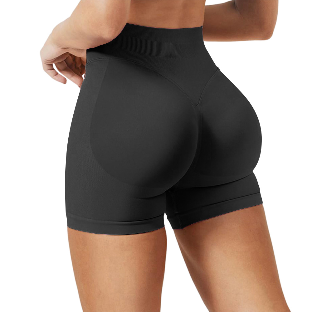 Nuevos pantalones cortos de yoga de cintura alta sin costura europeos y estadounidenses de verano mujeres apretadas de cadera para correr pantalones de ejercicio secos rápidos