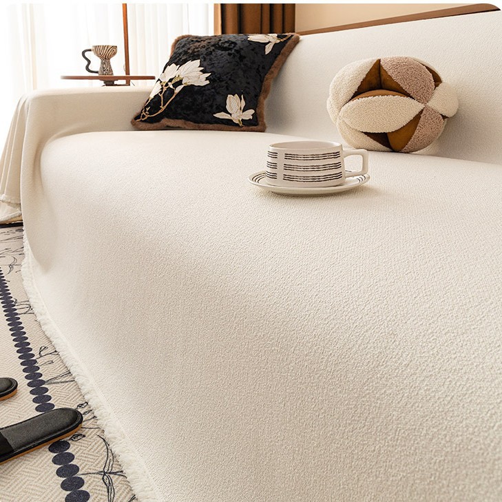 Toalla de sofá impermeable, cubierta de sofá antideslizante universal de cuatro estaciones, simple y alta sensación de cojín de sofá en línea recta