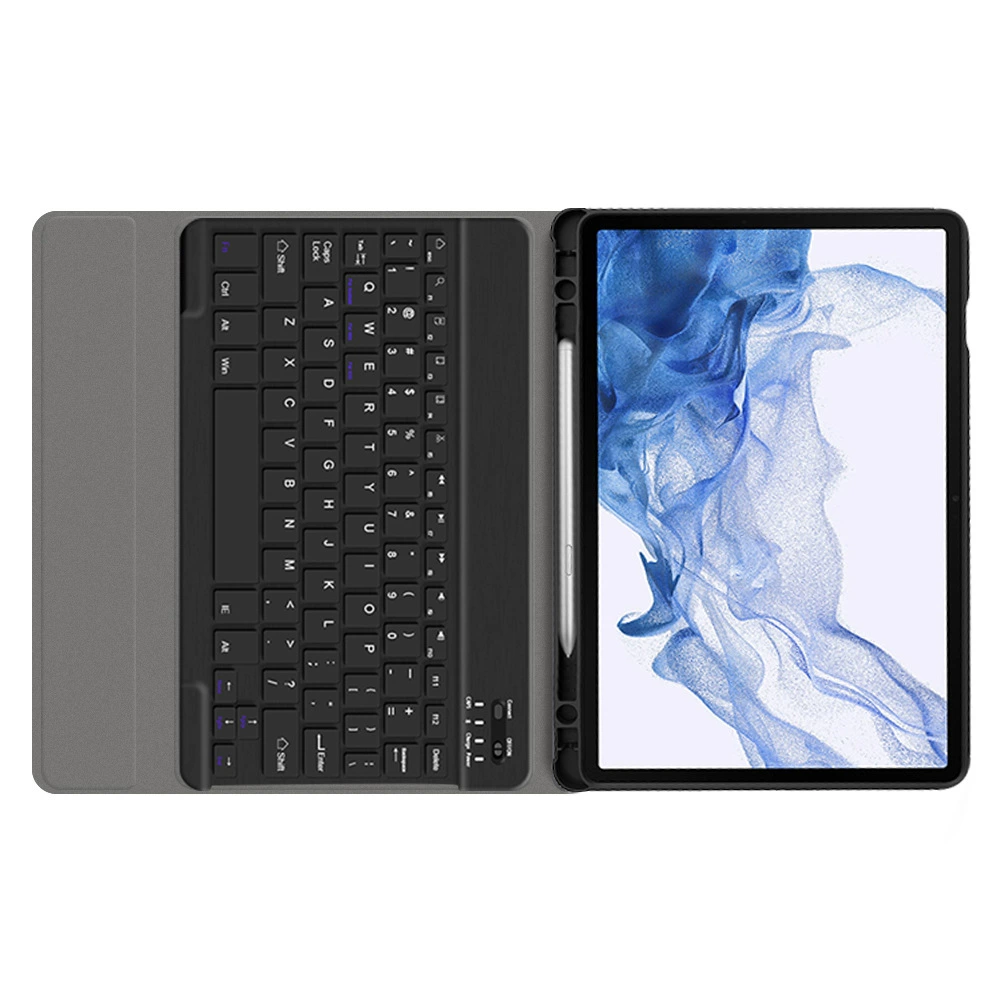 Подходящий для Samsung S9 11-дюйм/ S9 FE/ S10 FE/ S10 Lite 10.9-дюймов Bluetooth клавиатура с отделением под стилус TPU