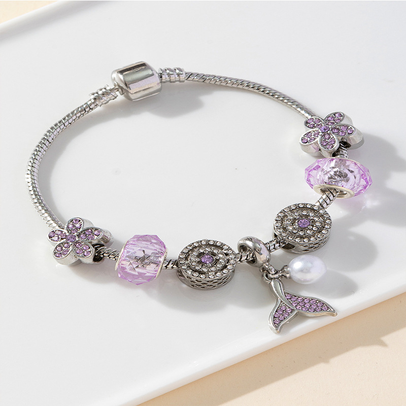 Pulsera Panjia Dora DIY cuentas explosivas transfronterizas de perlas de cola de sirena colgante pétalos accesorios de perlas de cristal image 4