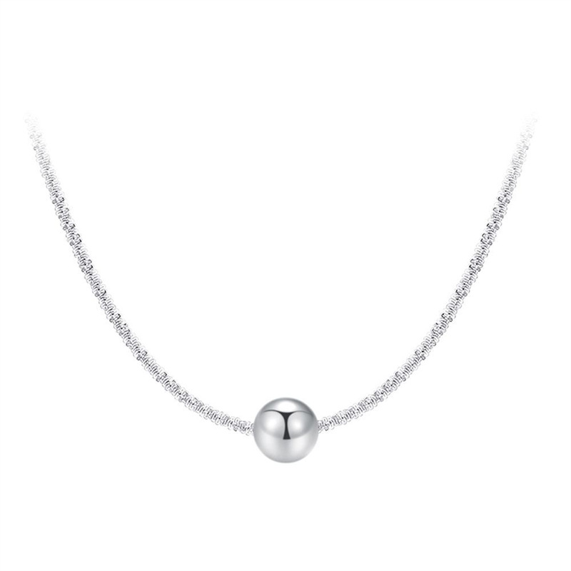 Collana rotonda stellata scintillante in argento puro per donna con un tocco di alta qualità, stile freddo e indifferente, temperamento_voghion.com