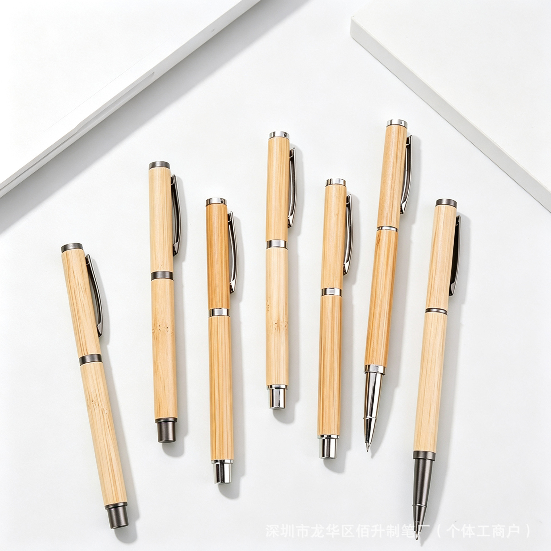 Manufacturer wholesale bamboo pens for hotels, offices, students, advertising, and gifts; ballpoint pens with customizable logo printing; bamboo and wood signature pens