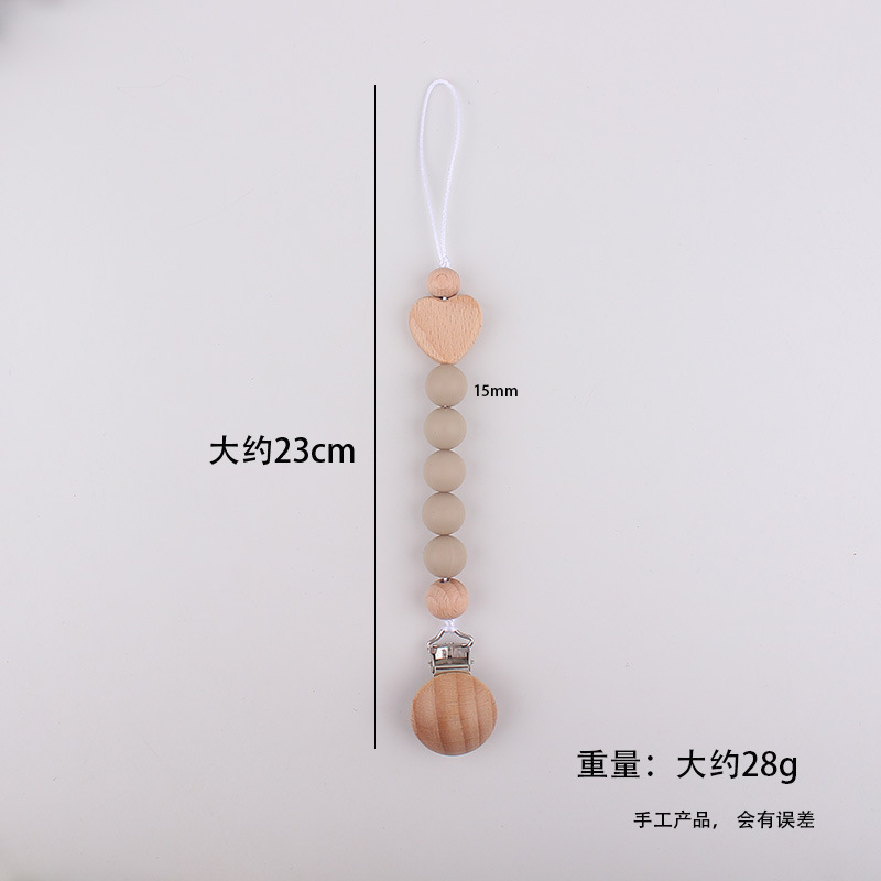 Clip de tetina de tres agujeros redondo de beech para calmar al bebé tetina de silicona de goma de diente anti-caída cadena