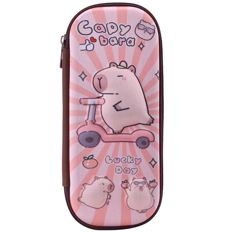 Caja de lápiz Capibala Caja de papelería tridimensional 3D Caja de lápiz de dibujos animados de alta capacidad para hombres y mujeres