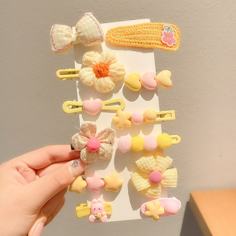 Clip de cabello de dibujos animados para bebés, cabello de bebés poco no lesiones, clip de cabello fetal, clip de tela para niñas, clip de cabello de sudor roto, adornamiento para el cabello