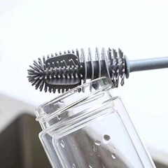 メーカー卸売り家庭用長柄カップブラシ保温カップ洗浄神器長柄ガラスカップブラシシリコン哺乳瓶ブラシ