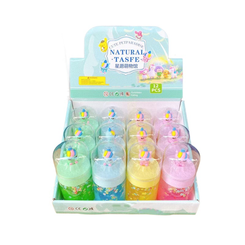 Creativa doble muñeca goma espumante de alto valor visual barro de cristal de color slime creativo barro de color juguetes para niños al por mayor