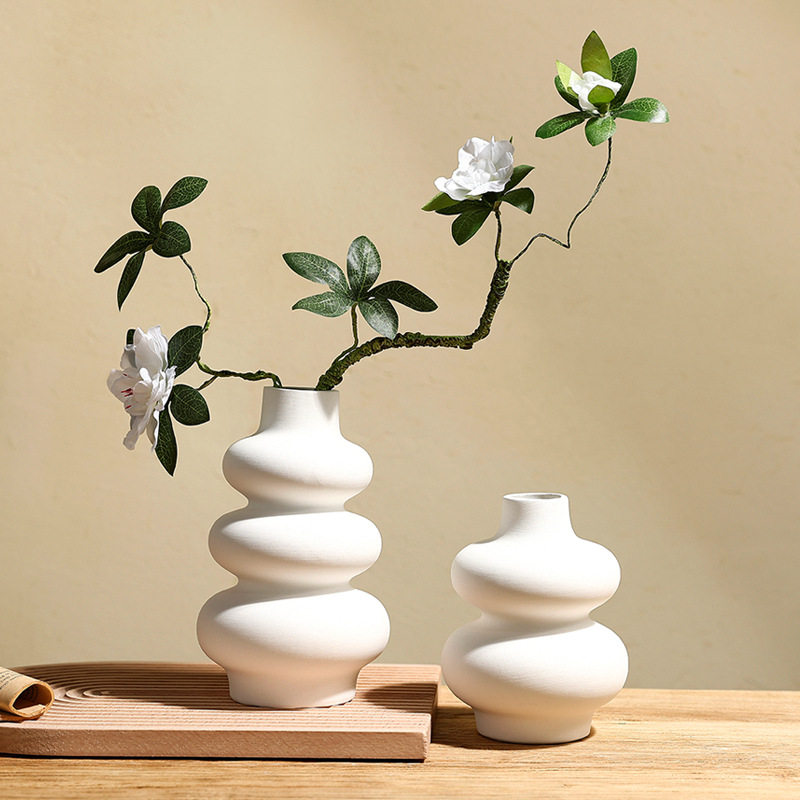 Fronteriza in-viento vasos de flores Nordic quema flores falsas flores secas adornos de cerámica en el hogar sala de estar vasos de flores contenedores