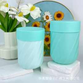厂家定制设计高端98牙加厚斜纹发膜pet塑料罐子螺纹膏霜罐大容量
