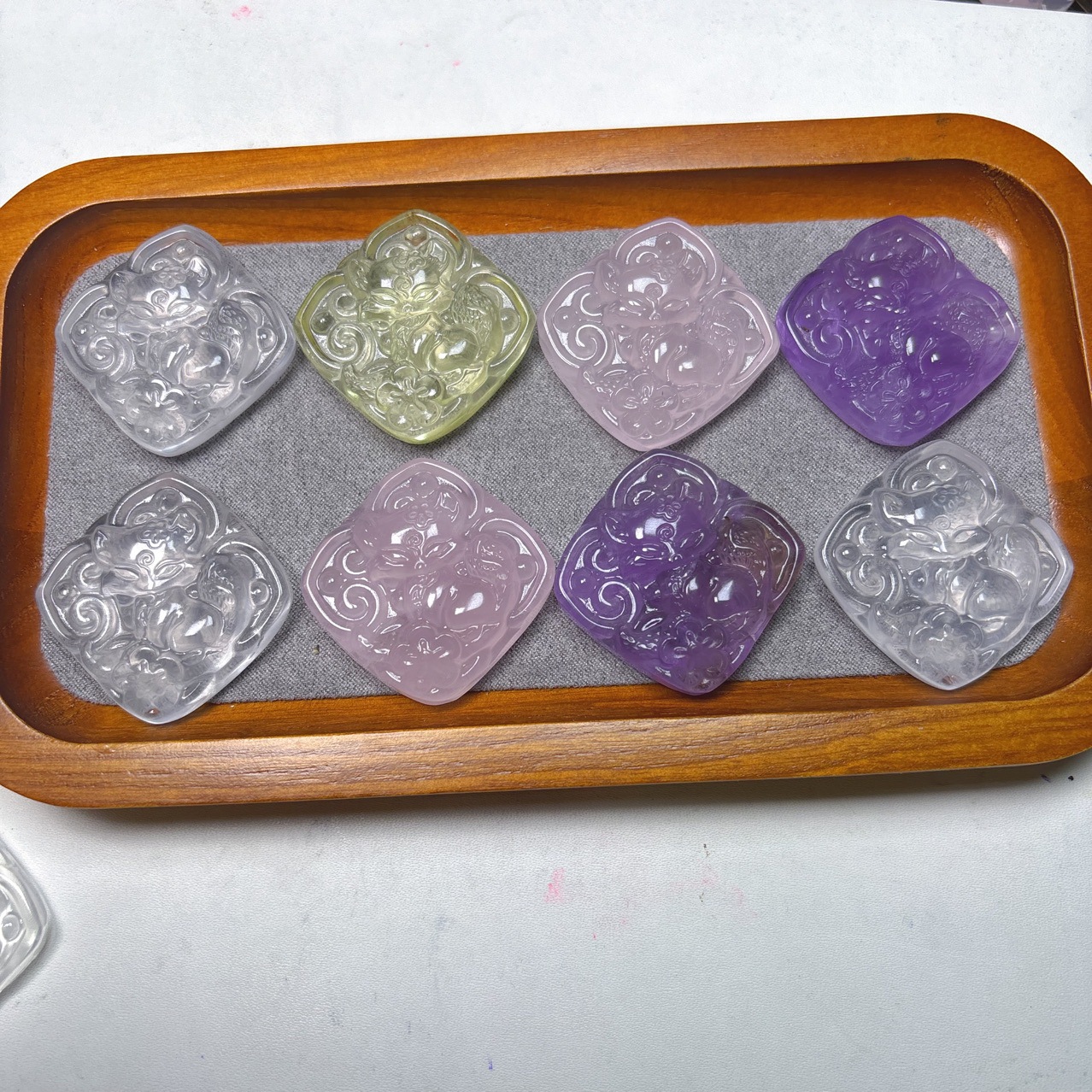 천연 크리스탈 폭스 조각 DIY 펜던트 브랜드 보석 액세서리 유행 조커 인기 공장 아울렛