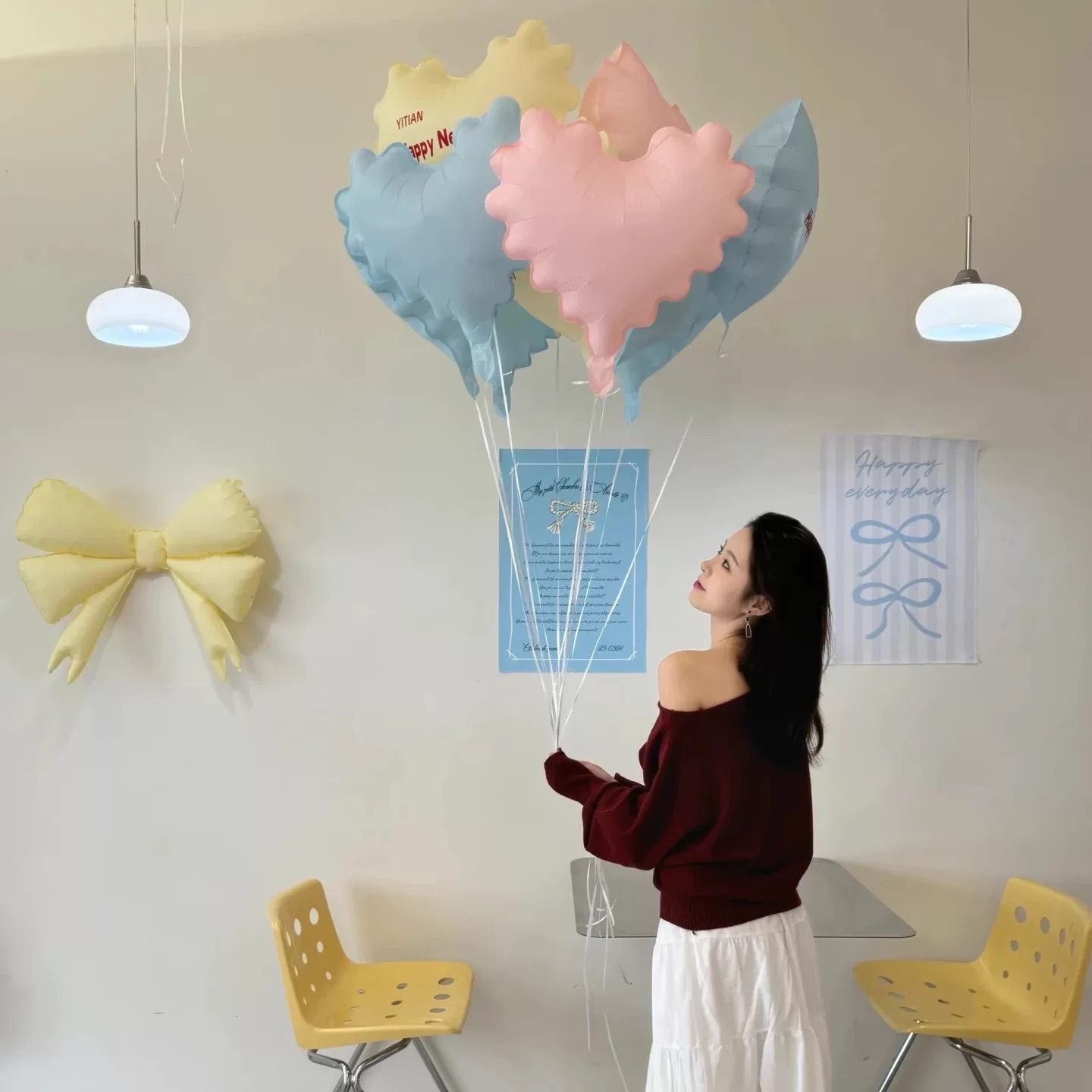 Kolorowe, faliste, kratkowane balony w kształcie serca, modne akcesoria na przyjęcie urodzinowe dla dzieci, plenerowe rekwizyty do zdjęć, konfiguracja sceny_voghion.com