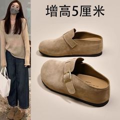 包头半拖鞋女外穿一脚蹬博肯鞋时尚厚底增高勃肯鞋女2025新款春秋