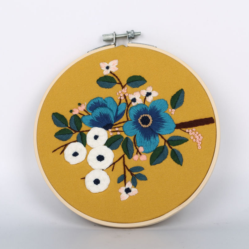 Estilo europeo fragancia floral viento suave xiangyang DIY bordado hecho a mano material paquete traje de costura