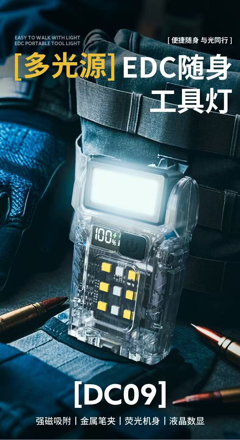 Cross-Border Led Work Light Cap Clip Light Flashlight Magnetic Multi-Function Auto Repair Light Work Light Cob Electric Display Portable