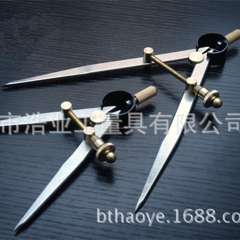 批发全铜配件弹簧两脚规4寸划规100mm间距规手工皮具圆规机剪工具