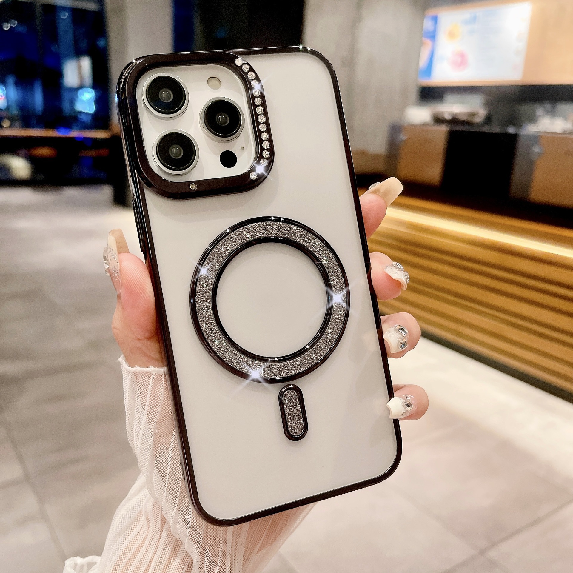 Lentes de diamante galvanizadas Case X para Apple 17 ProMax Case iPhone 16 Pro Premium Sense 15 image 7