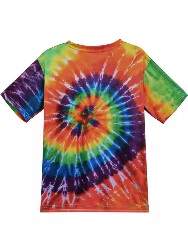 European and American fashion trend hippie clothing men's women 60's 70's colorful T-shirt