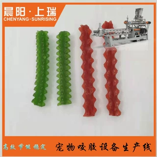 宠物零食狗咬胶生产设备 宠物磨牙棒挤出设备 宠物咬胶挤压机
