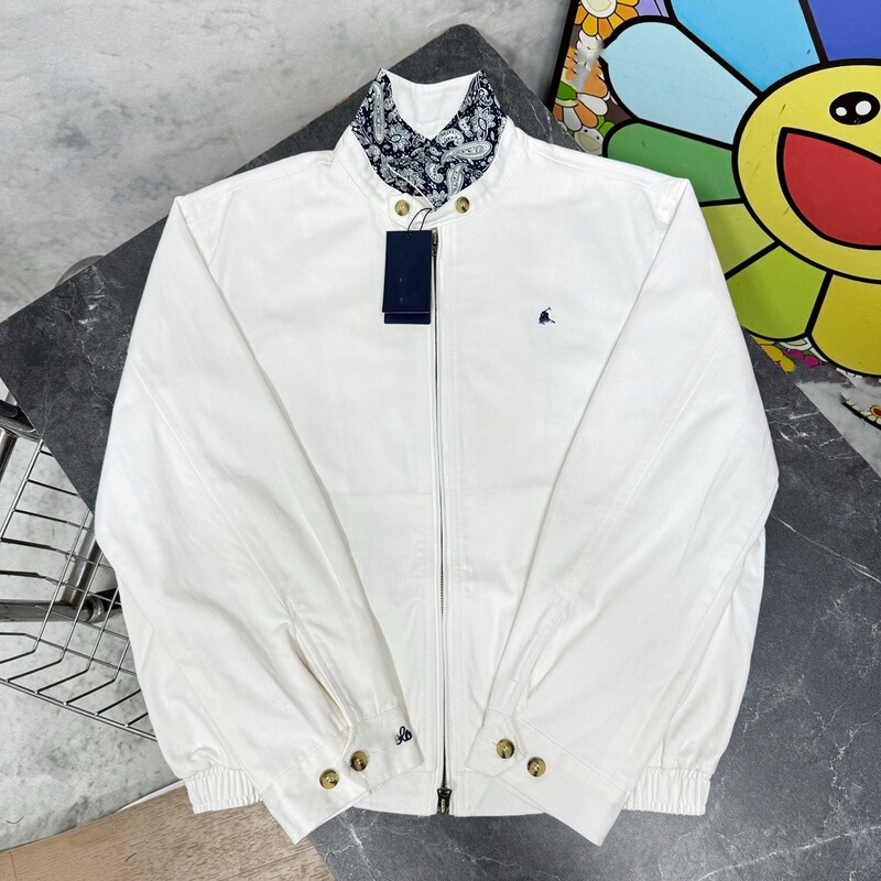 Correct Version of the Original Rl Ralph Lauren Pony Jacket with Embroidered Small Logo, Old Money Style, Blue and White Contrast Lapel Jacket Correct Version of the Original Rl Ralph Lauren Pony Jacket with Embroidered Small Logo, Old Money Style, Blue and White Contrast Lapel Jacket