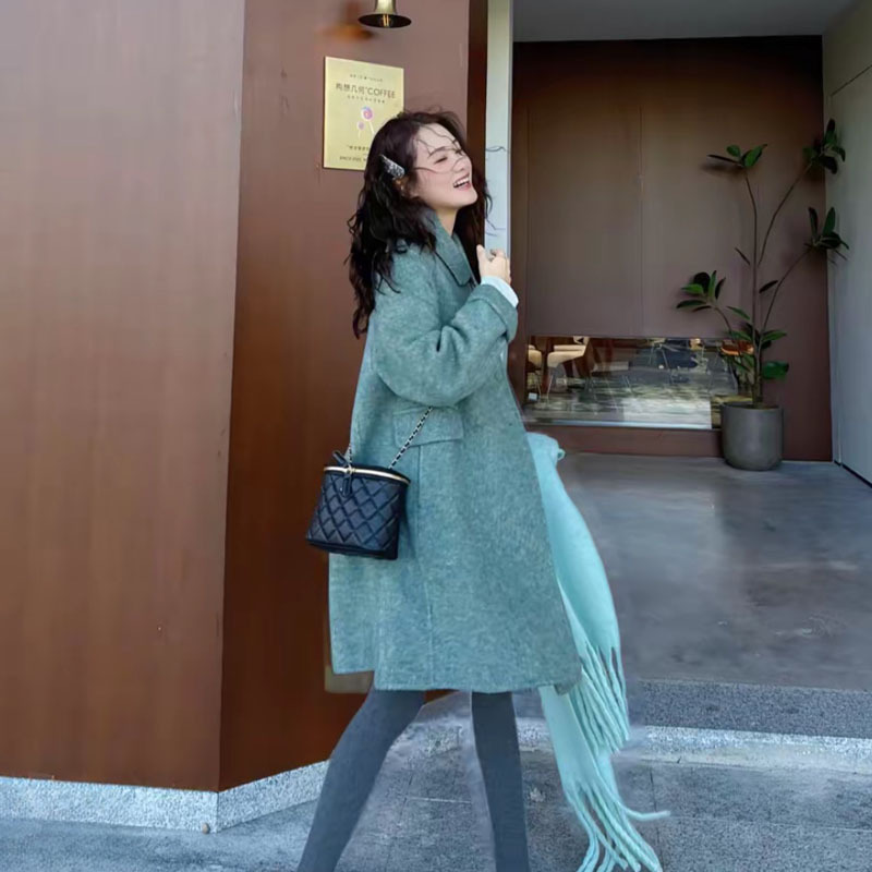 【公主小妹】优雅A版双面羊毛大衣女2025秋冬新款中长款毛呢外套