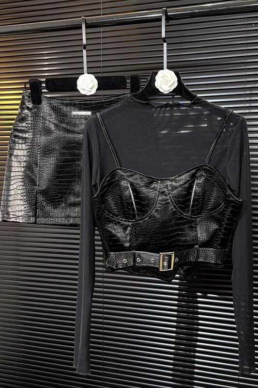 French Retro Light Luxury Jacket Mesh Splicing Design Suit Women's Autumn New Suit Short Skirt French Retro Light Luxury Jacket Mesh Splicing Design Suit Women's Autumn New Suit Short Skirt