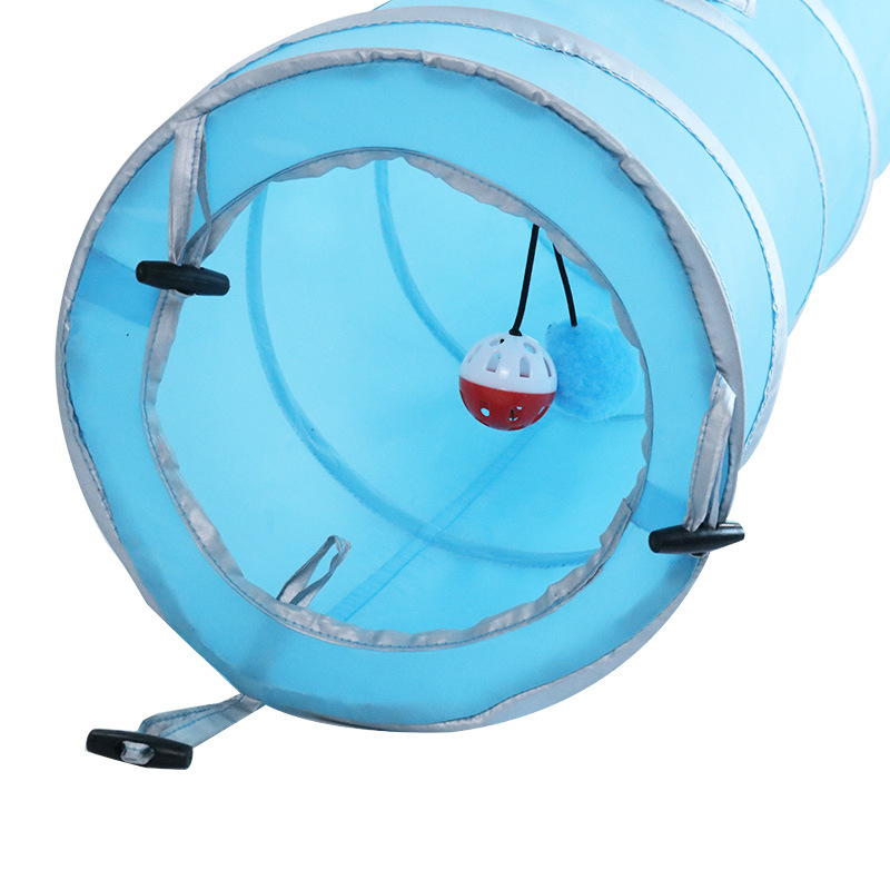 Suministros para mascotas Amazon nuevo túnel gato recto con bola de campana plegable gato canal auto-Hola gato de juguete