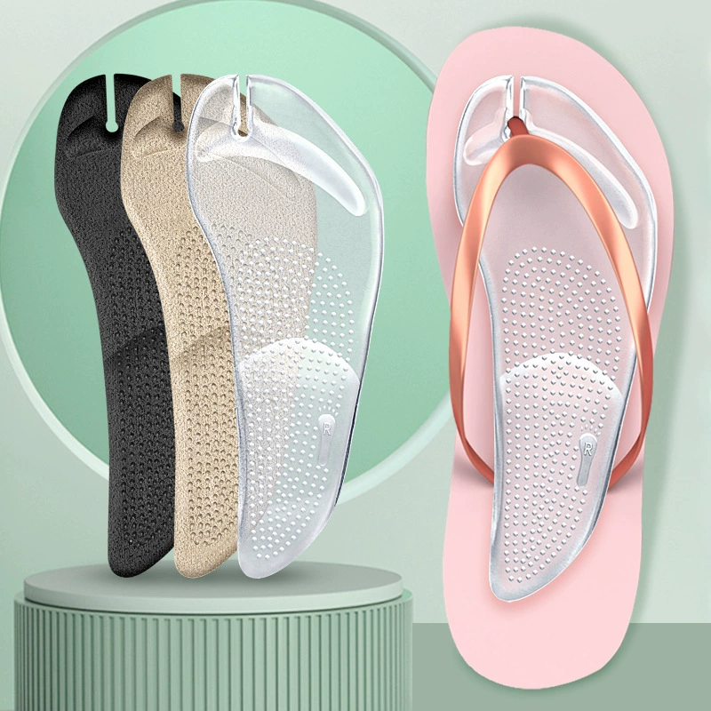 Шлепанцы с зажимом для ног Самоклеящийся зажим Шлепанцы Стелька для сандалий Опора Для арки ног Мягкое дно Нескользящая амортизирующая половинка