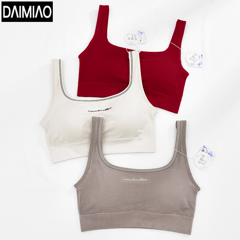 Spring new style beautiful back bra, underwear, women's all-in-one wire-free camisole chest pad with inner bottoming sports chest wrap