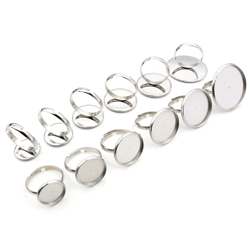 Stainless steel 10-25mm inner diameter 1.5/2g high quality ring gem base jewelry DIY accessories