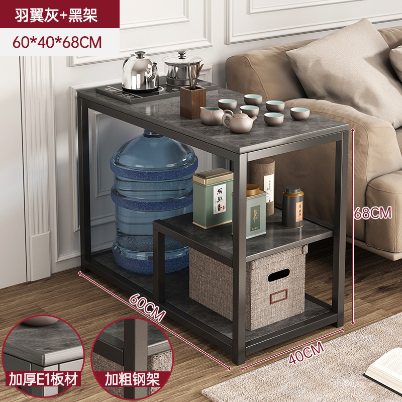 Sofá lado armario lateral pequeño tablero de té móvil sala de estar almacenar mesa pequeña simple estante de cabecera de cama armario de té