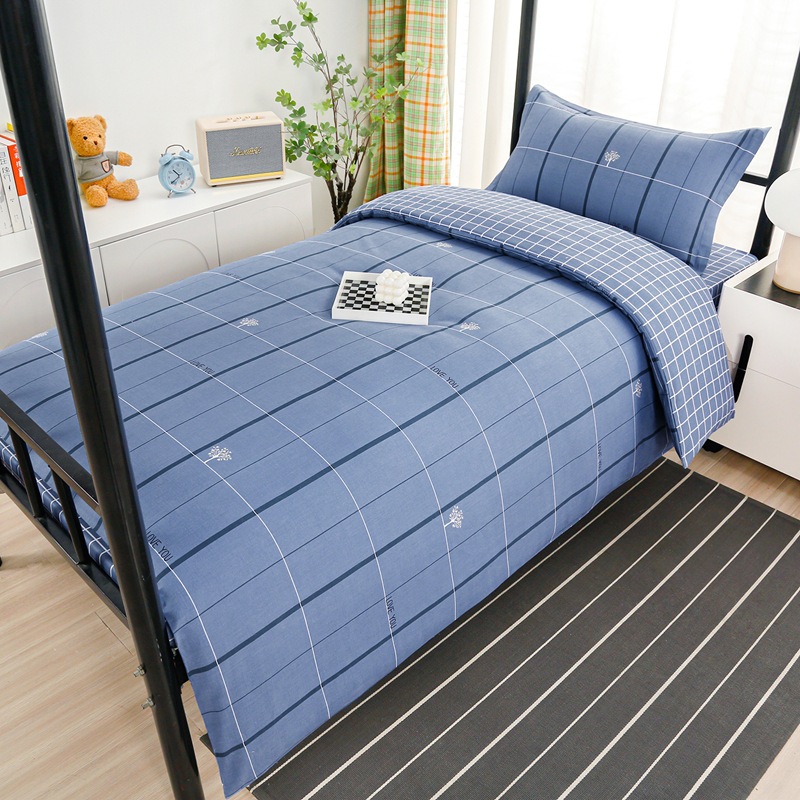 Juego de algodón de tres piezas para dormitorio de estudiantes, juego de seis piezas de algodón puro, funda de edredón, litera, kit de dormitorio, compra al por mayor