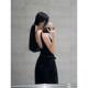 French Style Sleeveless Black Sleeveless Top Women's Summer Strapless Spice Girls Short Slim-fit Backless Camisole